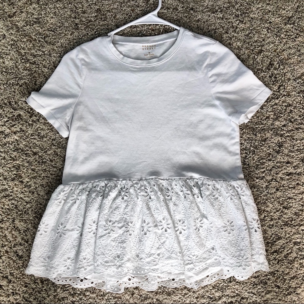 Kate Spade white peplum tee